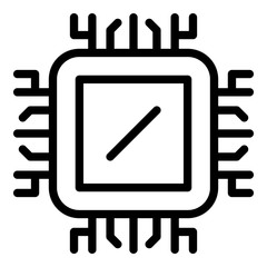 Poster - think cpu icon. outline think cpu vector icon for web design isolated on white background