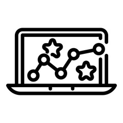 Poster - Laptop gaming icon. Outline laptop gaming vector icon for web design isolated on white background