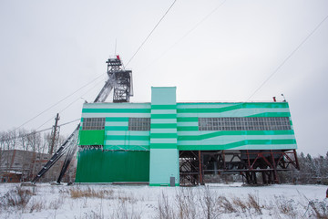 Emerald mine headframe building