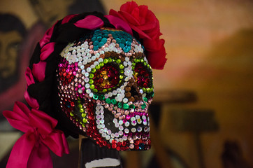 Wall Mural - Mexican Catrina in Day of the Dead