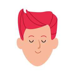 Canvas Print - cartoon man with red hair, colorful design