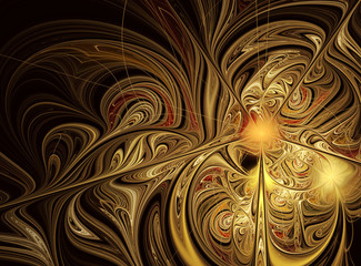 Wall Mural - Abstract color dynamic background with lighting effect. Fractal art