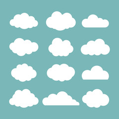 Poster - Clouds icon, vector illustration. Cloud symbol or logo, different