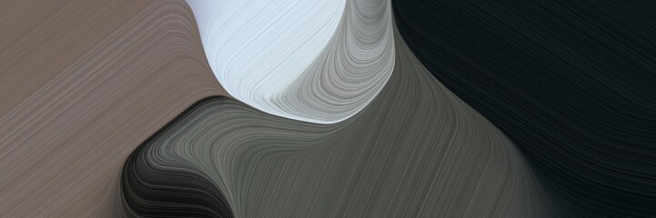 Poster - banner background graphic with abstract waves illustration with dark slate gray, light gray and gray gray color