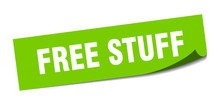 Free Stuff Sticker. Free Stuff Square Sign. Free Stuff. Peeler