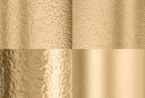 Fotografía gold hammered effect background, four different solutions