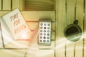 Wall Mural - writing note showing time for review. business concept for evaluation feedback moment perforanalysis