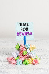 Wall Mural - handwriting text time for review. conceptual photo evaluation feedback moment perforanalysisce rate 