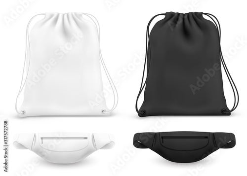 Fotomural Sport backpack with drawstrings and fanny belt bag