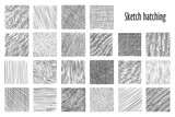 Fototapeta  - Sketch hatching abstract pattern backgrounds