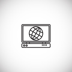 Fototapete - Technolgy related outline icon on background for graphic and web design. Simple illustration. Internet concept symbol for website button or mobile app