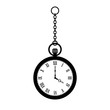 Pocket watch with chain vector icon