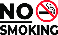 No Smoking Sign In Black Frame Isolated On White Background. Forbidden Sign Icon, Vector Illustration.