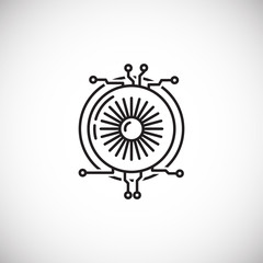Fototapete - Technolgy related outline icon on background for graphic and web design. Simple illustration. Internet concept symbol for website button or mobile app