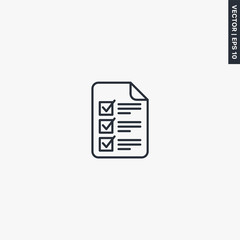 Poster - Checklist, linear style sign for mobile concept and web design
