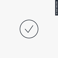 Poster - Consent,  tick, linear style sign for mobile concept and web design