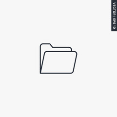 Poster - Folder, linear style sign for mobile concept and web design