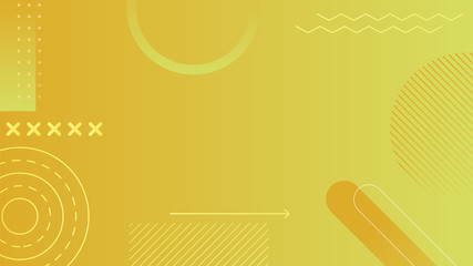 Poster - Abstract modern yellow gradient background with outline shapes