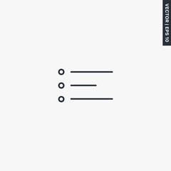 Poster - List, linear style sign for mobile concept and web design