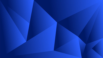 Sticker - Polygon triangle in dark, blue vector gradient background