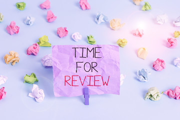 Wall Mural - writing note showing time for review. business concept for evaluation feedback moment perforanalysis