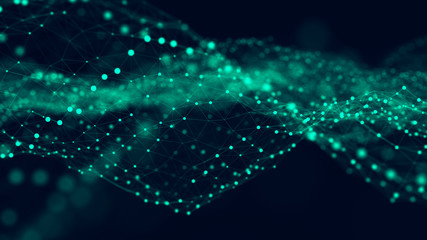 Leinwandbilder - Network connection structure. Abstract technology background. Big data digital background. 3d rendering.