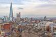 London United Kingdom skyline and The Shard on a cloudy winter day