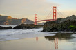 Golden Gate Reflects in Baker Beach Surf