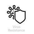 Virus Resistance with Shield vector editable icon