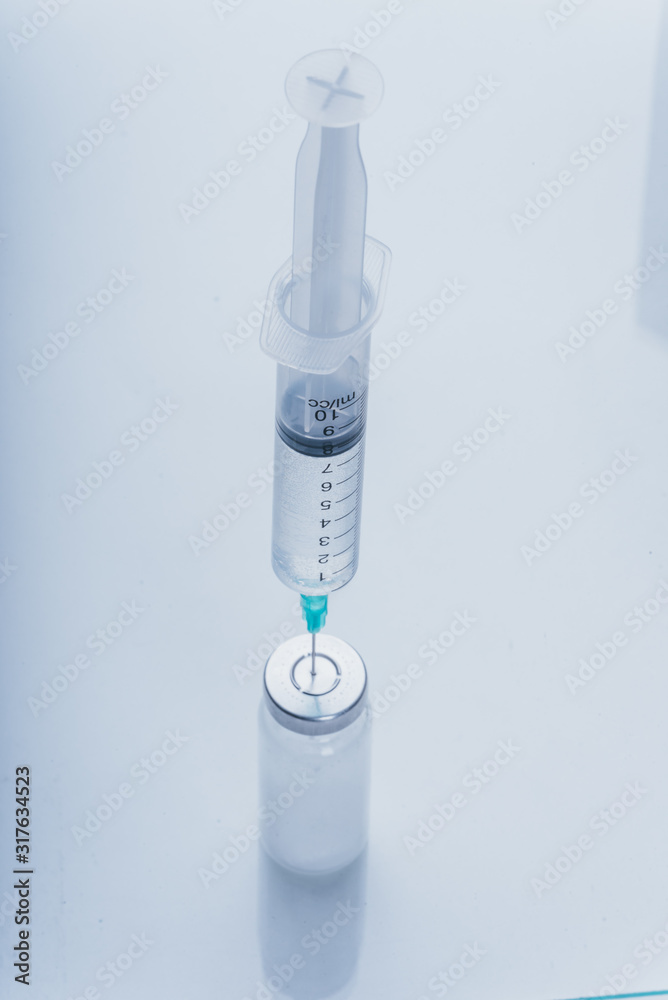 Zynapse Injection Medicine, Injection, vaccine and disposable syringe, drug concept ...