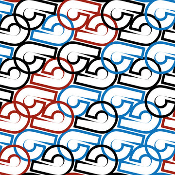 Seamless pattern with colored intersecting lines