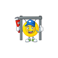 Sticker - Cool Plumber chinese gong on mascot picture style