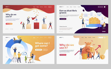 Poster - set of managers analyzing project. flat vector illustrations of business people developing digital a