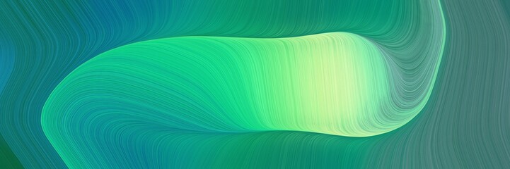 Aufkleber - modern banner design with dark cyan, teal and pale green colors. dynamic curved lines with fluid flowing waves and curves