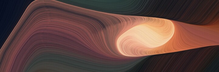 Aufkleber - dynamic horizontal banner with very dark violet, dark salmon and pastel brown colors. dynamic curved lines with fluid flowing waves and curves