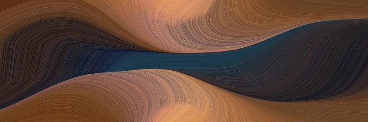 Aufkleber - dynamic designed horizontal banner with old mauve, very dark blue and peru colors. dynamic curved lines with fluid flowing waves and curves