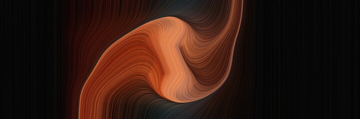Aufkleber - moving banner with black, sienna and chocolate colors. dynamic curved lines with fluid flowing waves and curves