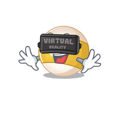 Poster - Trendy billiard ball character wearing Virtual reality headset