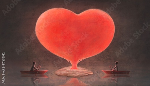 Fotografía Love concept surreal painting