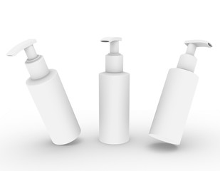 Poster - template empty plastic bottle mockup white background , 3d rendering