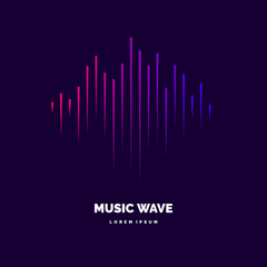 Wall Mural - vector illustration of music wave in the form of the equalizer
