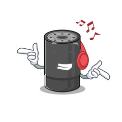 Sticker - Listening music oil filter mascot cartoon character design