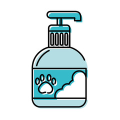 Wall Mural - soap dispenser bottle with paw print mascot