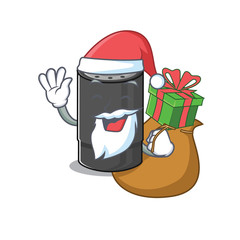 Poster - Santa oil filter Cartoon character design having box of gift