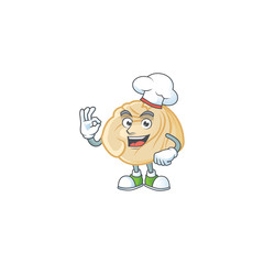 Poster - Dumpling cartoon character wearing costume of chef and white hat