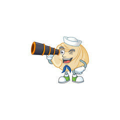 Poster - Dumpling cartoon happy Sailor style with binocular