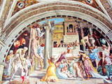 Fototapeta  - The divine power and grandeur of papal authority is embodied in the murals of the walls and ceilings of the papal palaces.
