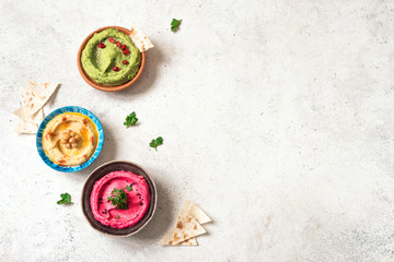 Canvas Print - Colorful Hummus Set