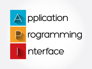Poster - API - Application Programming Interface acronym, technology concept background