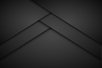 Leinwandbilder - High contrast dark grey stripes with shadows on gradient background. Abstract grunge tech graphic banner design. Vector Illustration EPS10